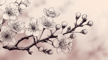 Delicate blooming branch