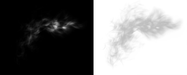 Abstract smoke overlay in contrasting black and white, creating a dynamic visual effect for...