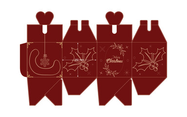 Festive paper gift box dieline printable mockup packaging boxex for seasonal branding