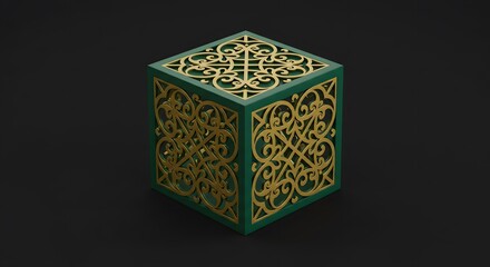 Obraz premium A cube logo with arabesque cutouts