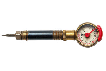 A traditional analog voltmeter with a needle, capturing the essence of retro technology PNG cut out.
