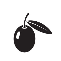 Vector art of simple olive with leaf, a classic symbol of peace and mediterranean flavor