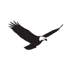 Vector art of majestic bald eagle soars with wings spread, embodying freedom and strength