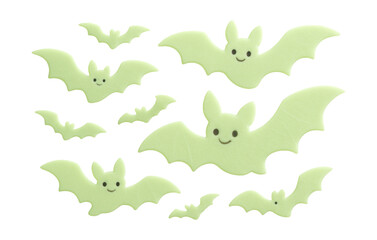 Fototapeta premium Glow-in-the-dark bat stickers for a child's ceiling, adding a fun night-time effect.