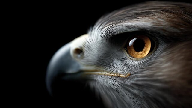 Close-up Shot of an Eagle Eye Showcasing Sharpness and Power
