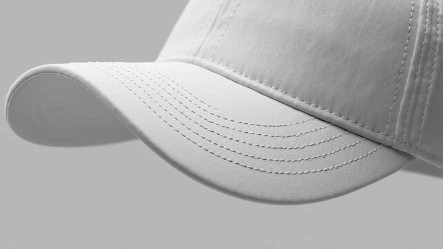 Close-up of a white baseball cap