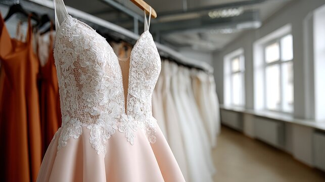 Elegant wedding dress boutique tailor ceremony intricate embroidery showcase for the modern bride