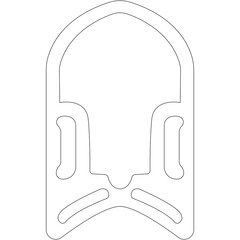 Outline Drawing Of A Swimming Goggle With A Stylized Human Face Design In Black Lines On A White Background