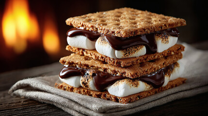 Indulge in these mouthwatering s'mores crafted with graham crackers, gooey marshmallows, and rich chocolate, perfect for summer nights or cozy gatherings with friends.