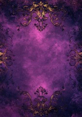 A purple and pink background with ornate patterns