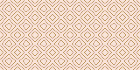 Naklejka na ściany i meble Vector geometric traditional ethnic ornament. Luxury Christmas seamless pattern. Pink and gold winter background, folk motif. Simple texture with squares, embroidery style. Repeated design for textile Naklejka na ściany i meble Vector geometric traditional ethnic ornament. Luxury Christmas seamless pattern. Pink and gold winter background, folk motif. Simple texture with squares, embroidery style. Repeated design for textile