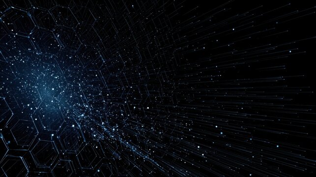 High quality photo of abstract blue and purple geometric shapes against