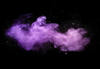 A purple smoke cloud on a black background