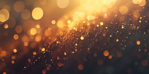 A radiant golden light explosion background with sparkling bokeh lights