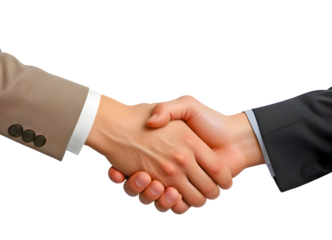business handshake isolated on white