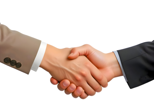 business handshake isolated on white