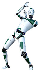 3D Rendering Male Robot on White