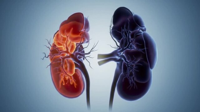 Human Kidneys Anatomy and Function Medical Illustration.