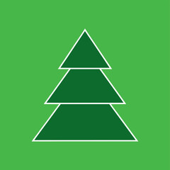 solid color vector of christmas tree simple silhouette, no background shape