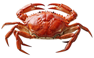Whole boiled crab, isolated on transparent background, png