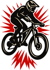 Fototapeta premium Mountain Biker Adobe Illustrator AI Source File – Fully Editable & Convertible (EPS, SVG, PNG, JPEG, DXF, PDF)