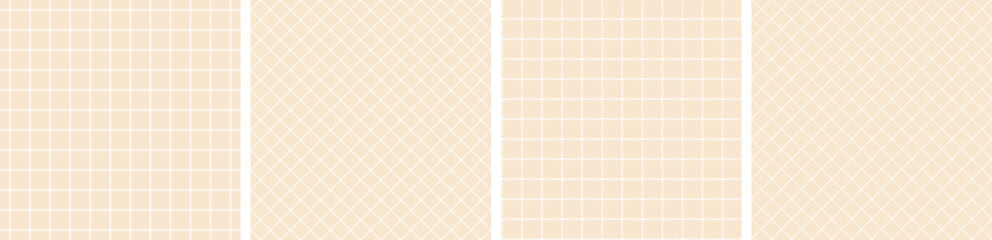 Ginham pattern set.checkered fabric texture background.