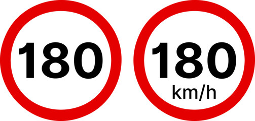 180 kmh highway speed limits. Road speed limit signs. 180 km speed limit sign. Ten kilometers per hour speed limit.