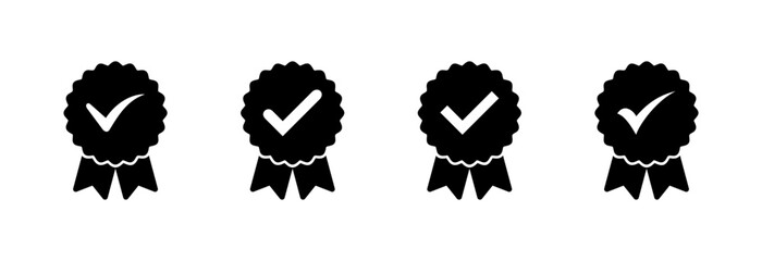 Approved icon vector illustration. Certified Medal Icon. check mark
