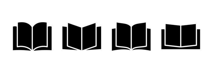 Book icon vector illustration. open book sign and symbol. ebook icon