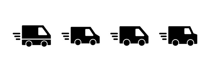 Delivery truck icon vector illustration. Delivery truck sign and symbol. Shipping fast delivery icon