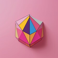 Hendecagon on plain pink background graphic design pop art