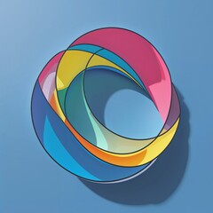 Hyperbola shape on plain sky blue background graphic design pop art