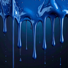 Glossy Blue Paint Dripping