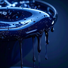 Dark Blue Liquid Dripping Texture