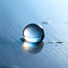 Water Droplet on Metallic Surface Macro