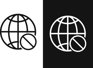 Fototapeta premium No internet access icon. Internet or network problem symbol. Internet off sign