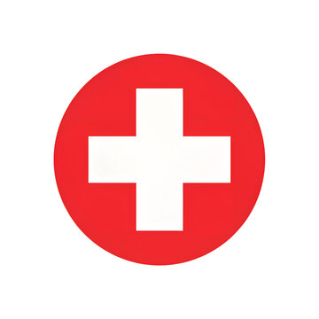 Red cross medical icon button for health and emergency illustration