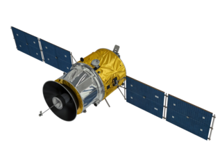 Space satellite isolated on transparent background