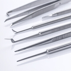 Stainless Steel Dental Instruments Closeup