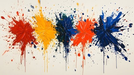 Fototapeta premium Vibrant Explosion of Colorful Paint Splashes and Abstractions