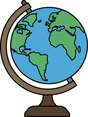 Retro globe stand world map education travel concept vector