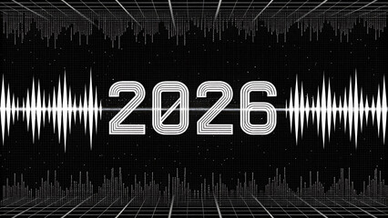 Black And White Sound Font Wave Glitch 2026 Distorted Text Effect