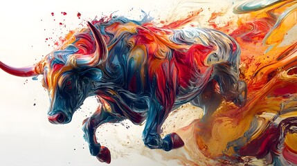 Fototapeta premium Vibrant Colorful Animal Abstract in Dynamic Motion