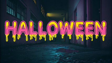 Red And Brown Vintage Font Chubby Retro Dotted Text Effect halloween