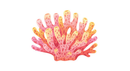 Vibrant coral formation with intricate details and organic textures, showcasing the beauty of marine life in pinks and oranges against a pristine