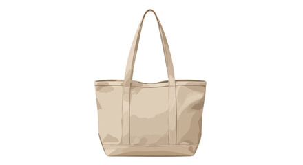 Beige canvas tote bag illustration showcasing classic design and practical utility ideal for everyday use and design mockup visuals