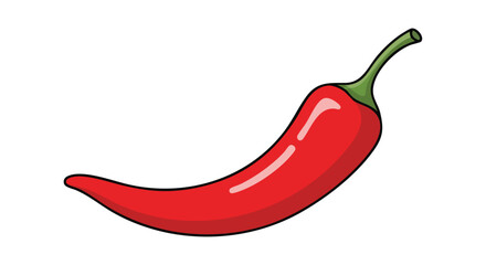 Stylized red chili pepper illustration on a white background for culinary designs use 154 characters