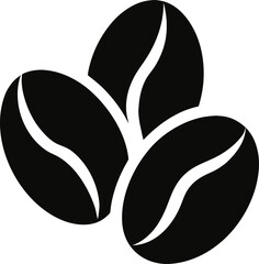 Simple silhouette of coffee beans on a white background icon