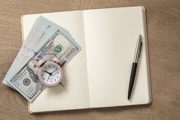 Money and time management concept