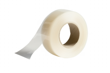 Clear adhesive tape roll isolated on a transparent background